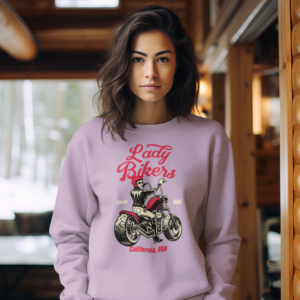 Lady bikers Round neck oversized Sweatshirt for women