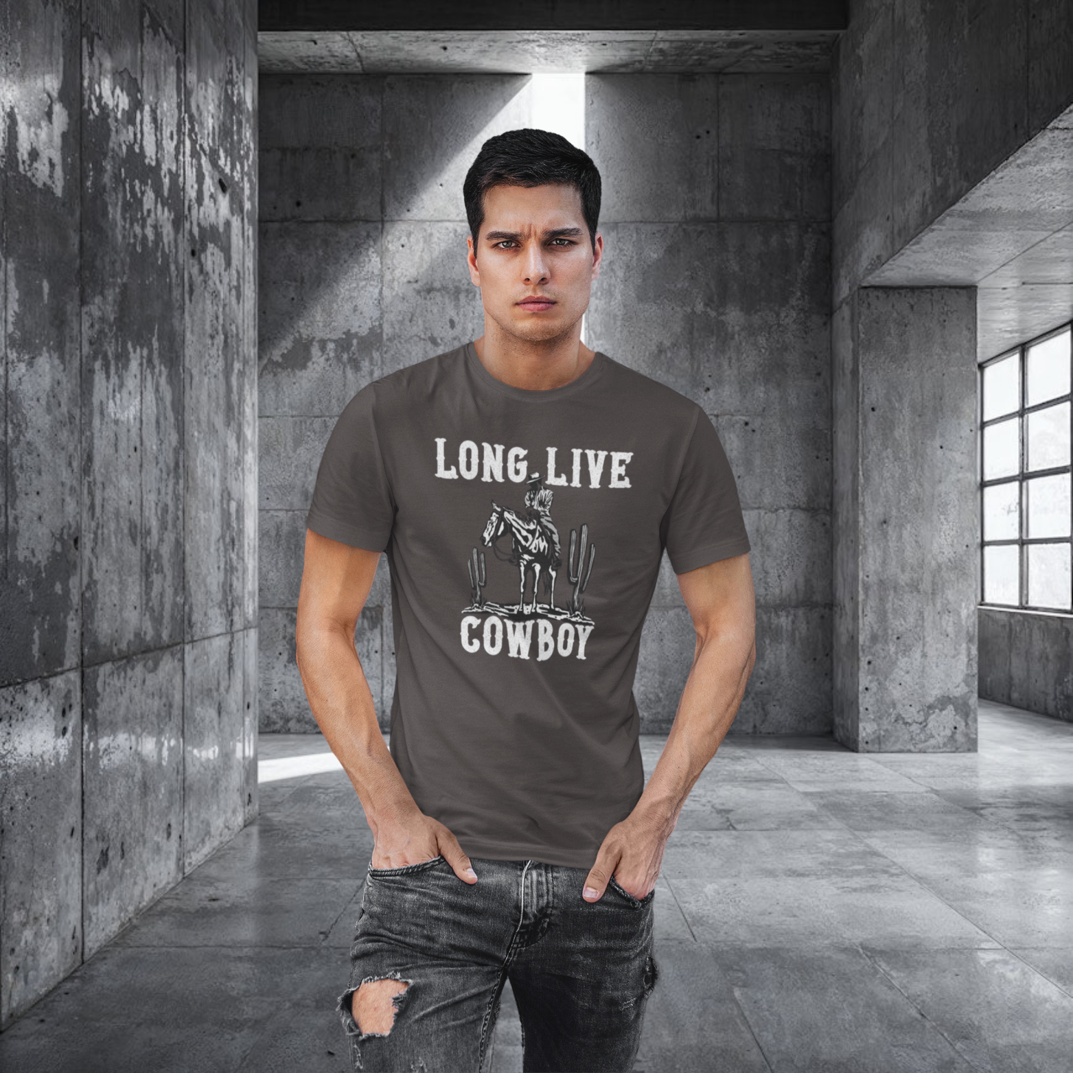 Men cow boy printed half sleeve round neck T-Shirt - Image 6