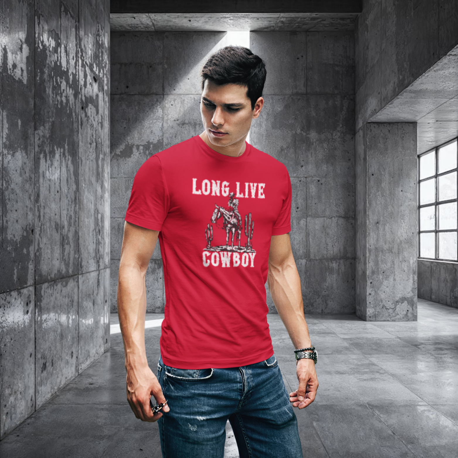 Men cow boy printed half sleeve round neck T-Shirt - Image 8