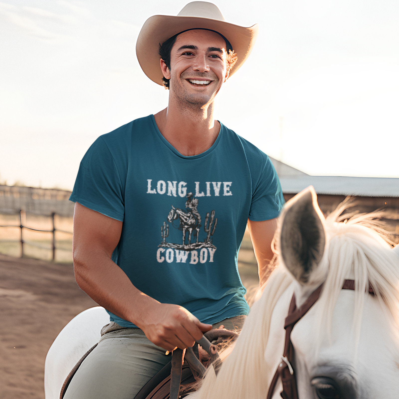 Men cow boy printed half sleeve round neck T-Shirt - Image 5