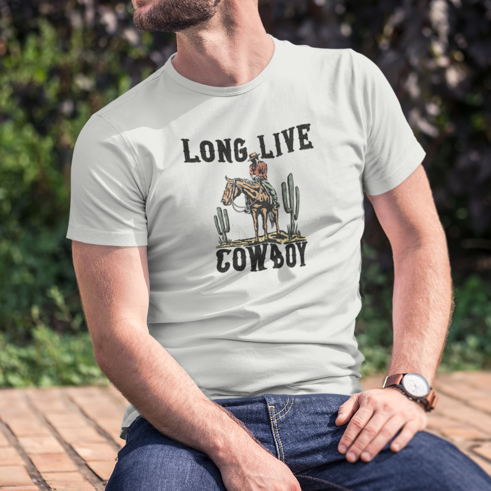 Men cow boy printed half sleeve round neck T-Shirt - Image 4