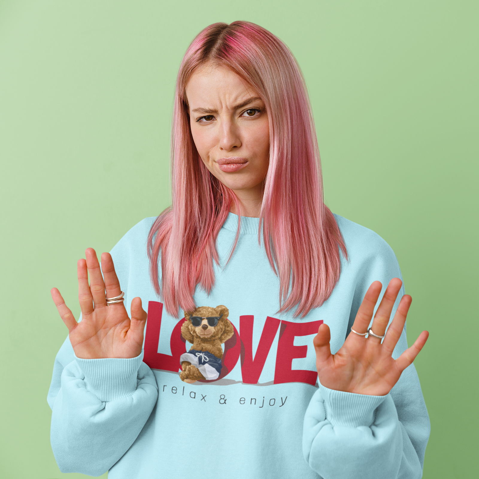 Roundneck oversized streetwear Sweatshirt for women - Image 2