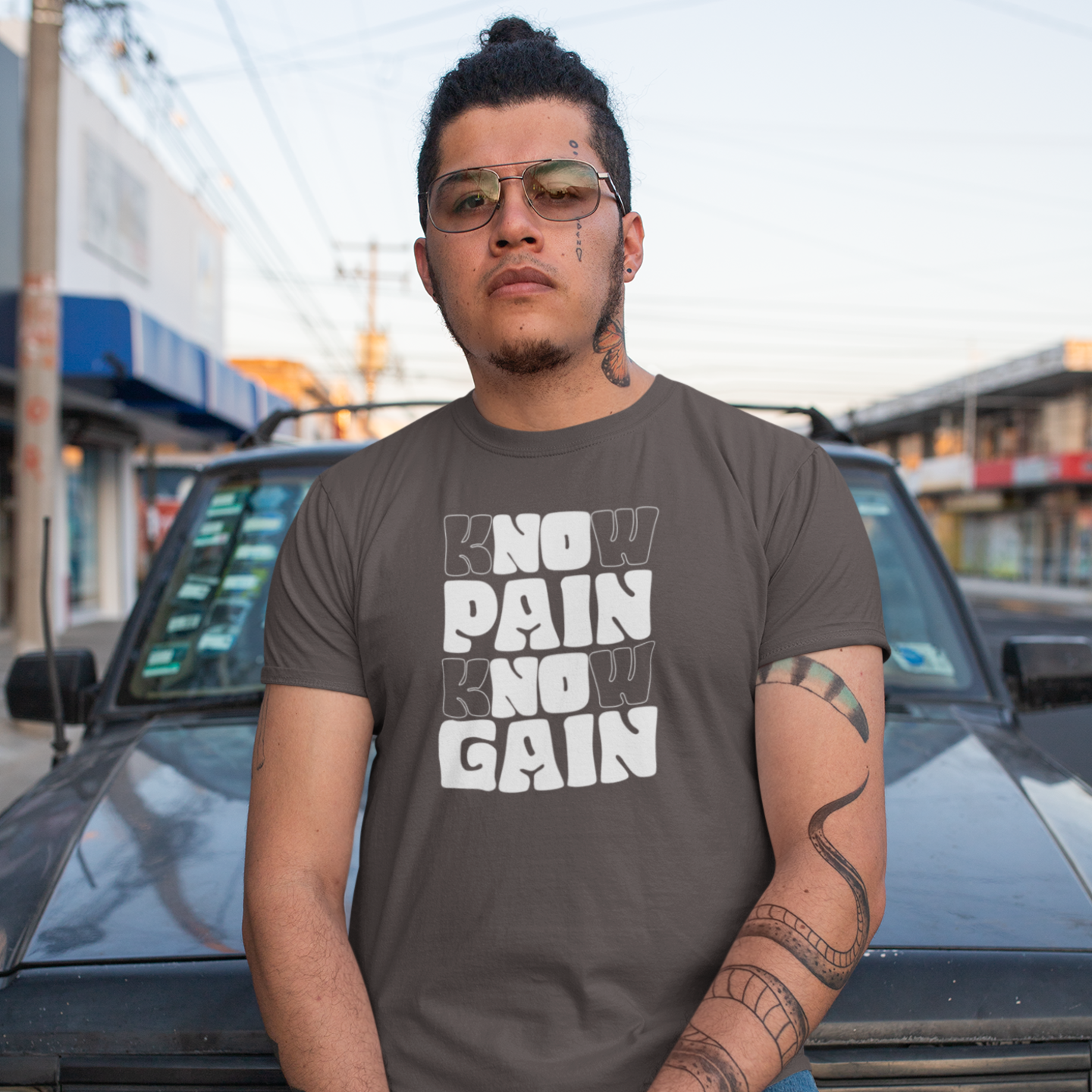 Men gym motivational text Printed Crew Neck T-Shirt - Image 2