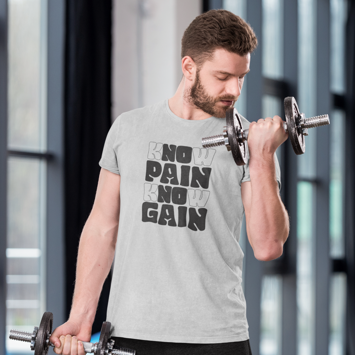 Men gym motivational text Printed Crew Neck T-Shirt - Image 3