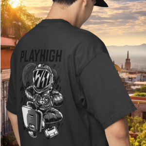 White Men Oversized back printed streetwear T-Shirt
