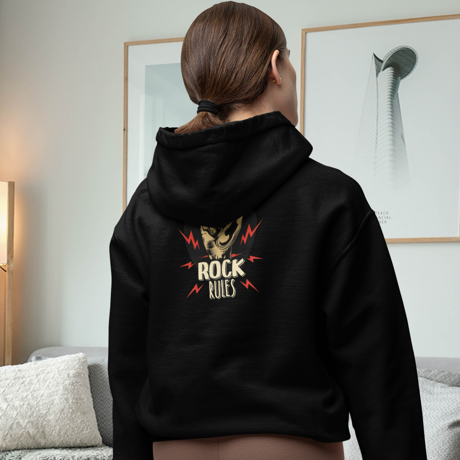 Full zip classic fit streetwear back print Hoodie for Women - Image 3