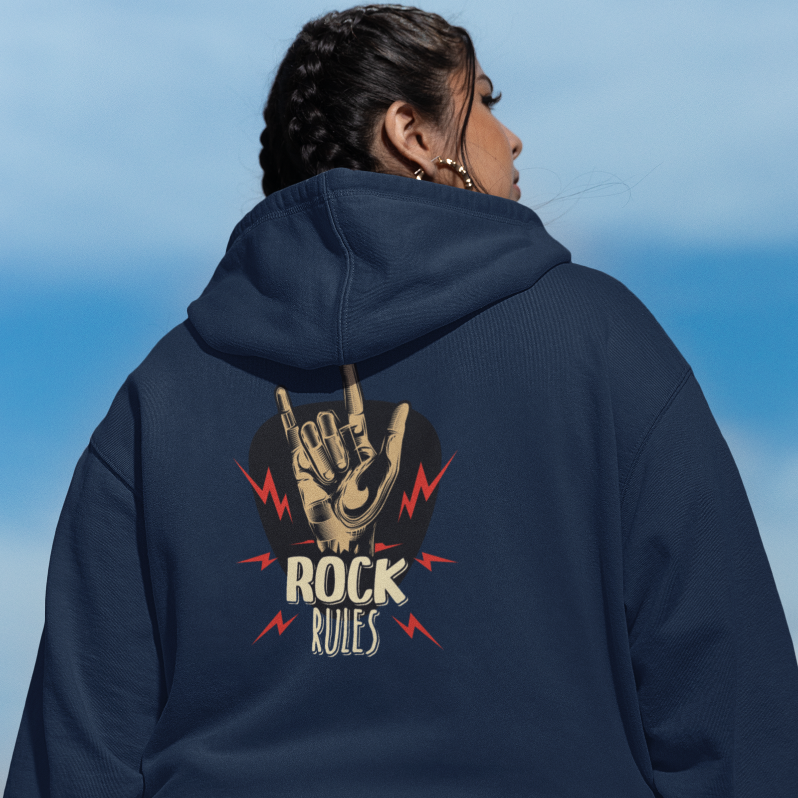 Full zip classic fit streetwear back print Hoodie for Women - Image 2
