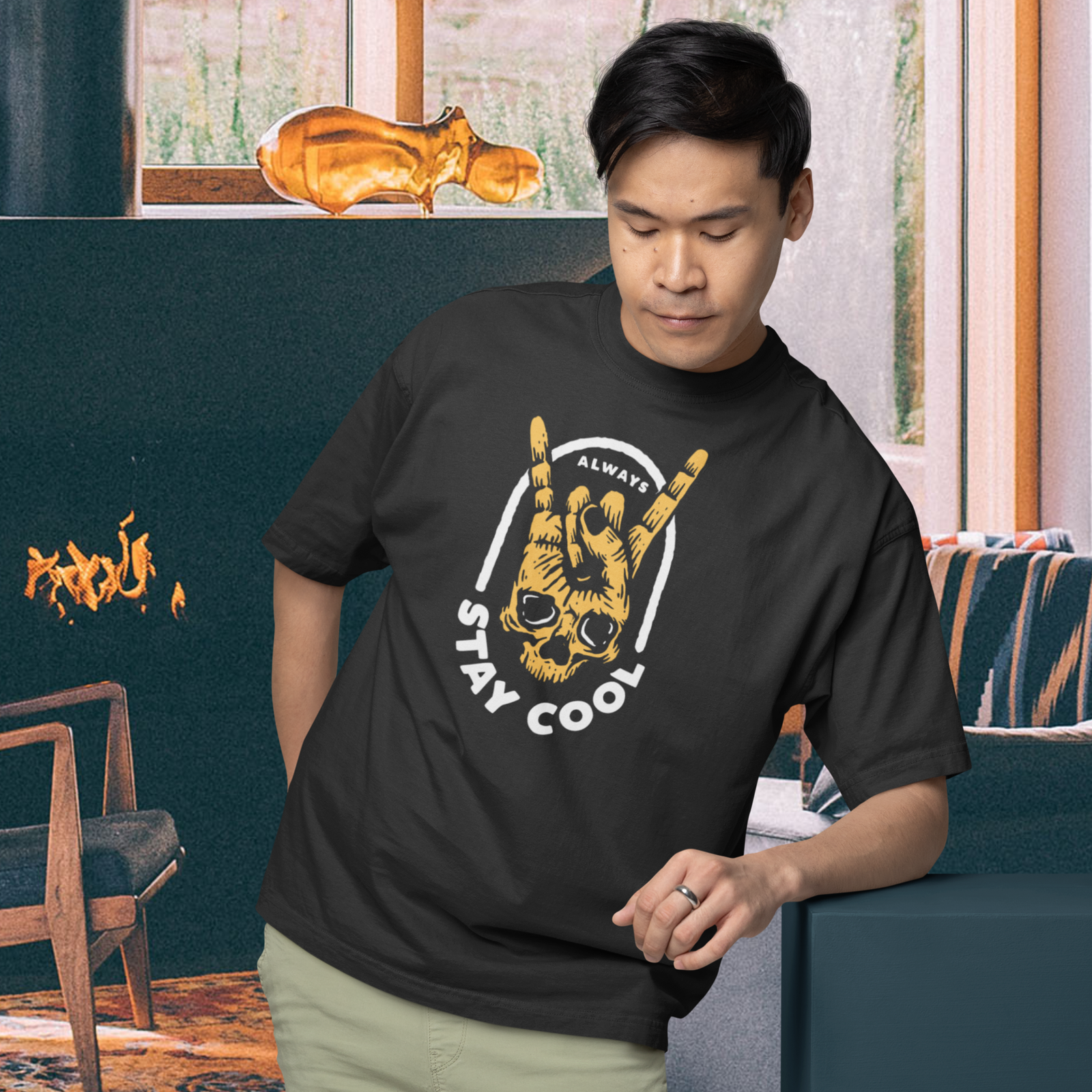 Men Oversized Printed Streetwear Tee - Image 2