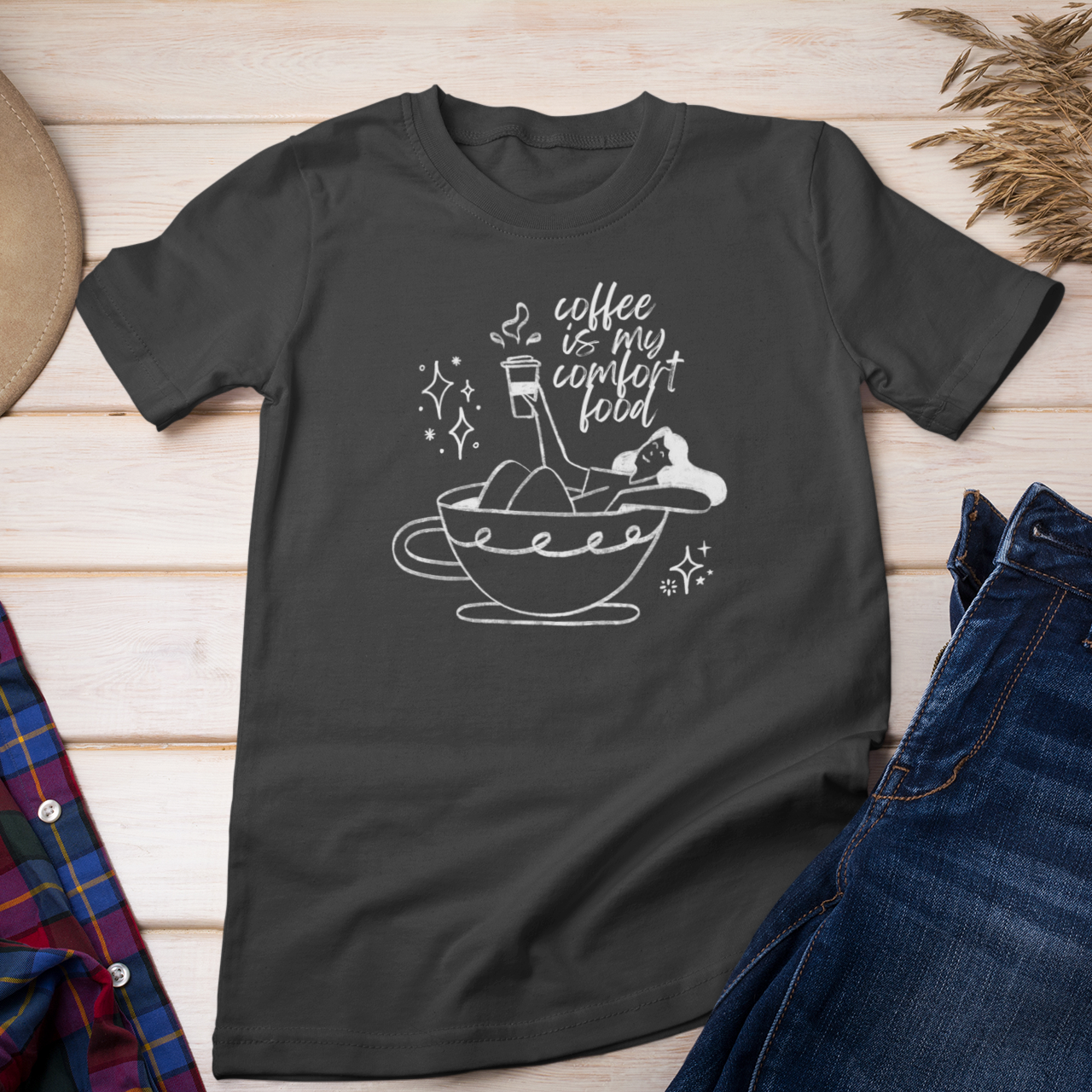 Women coffee lover graphic printed round neck T-Shirt - Image 20