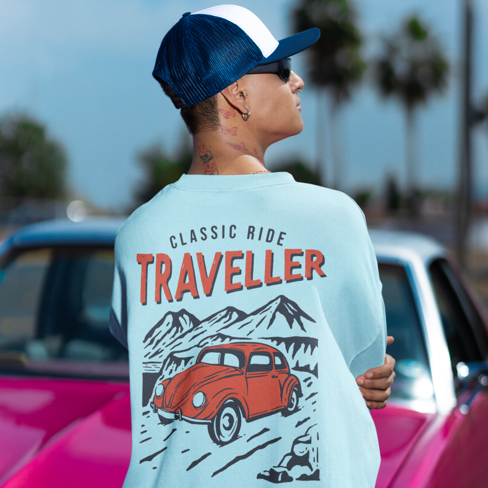Back printed round neck oversized Sweatshirt for Men - Image 4