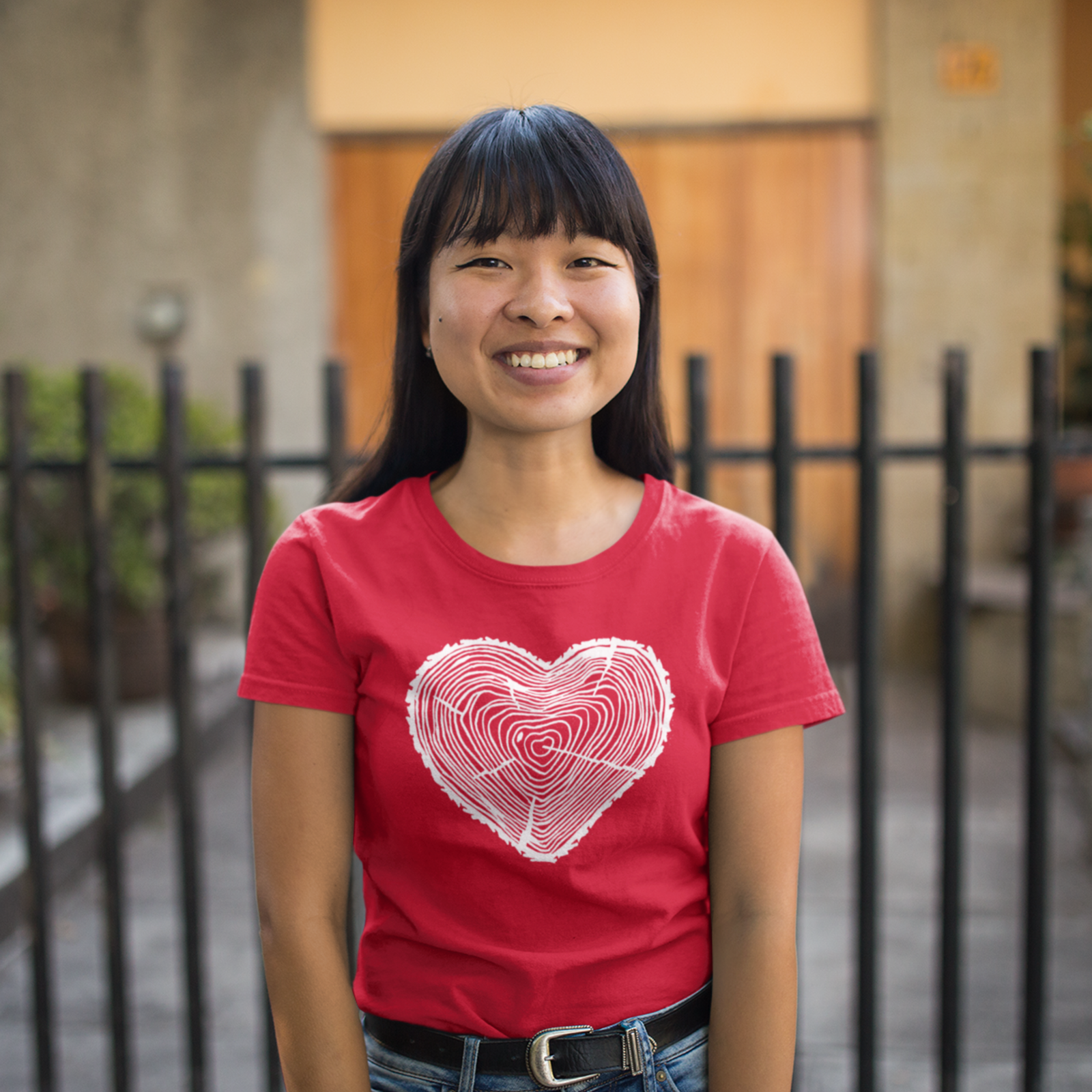 Women tree heart round neck printed T-Shirt - Image 2