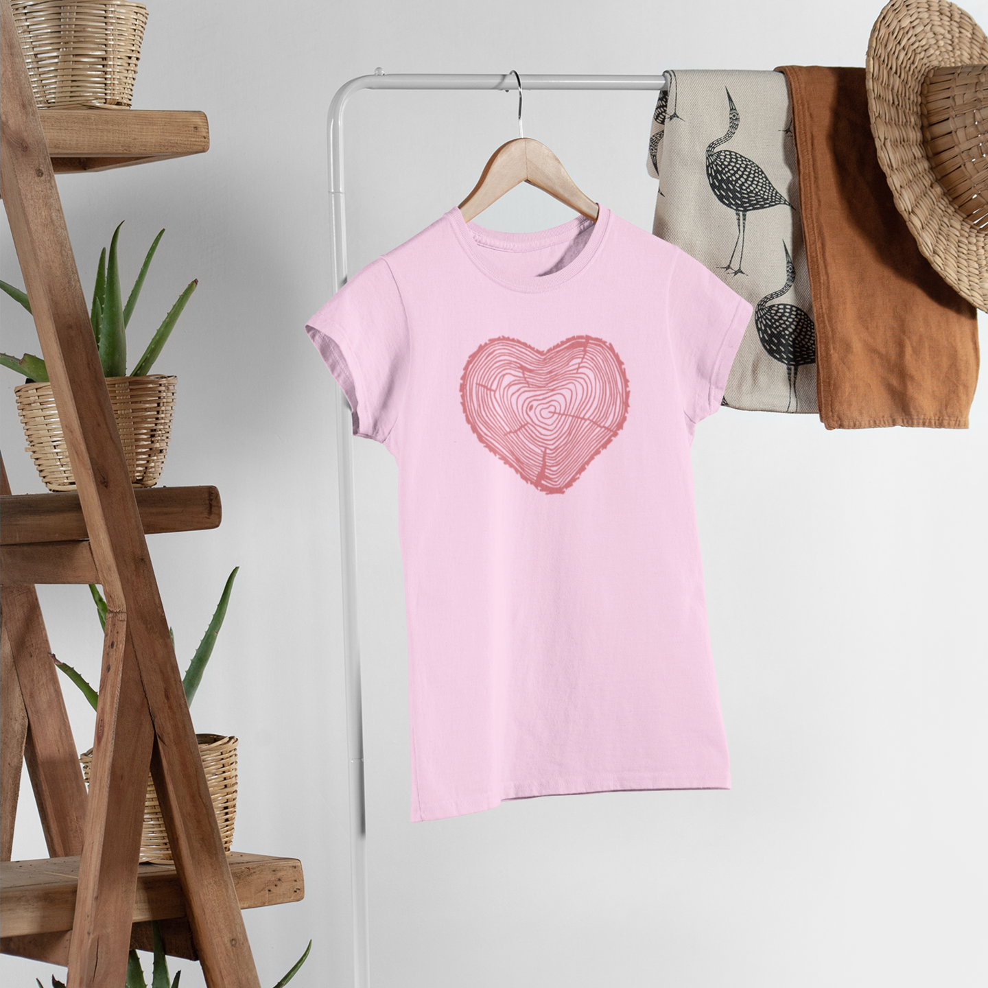Women tree heart round neck printed T-Shirt - Image 19