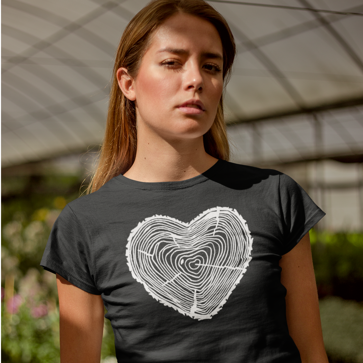 Women tree heart round neck printed T-Shirt - Image 5