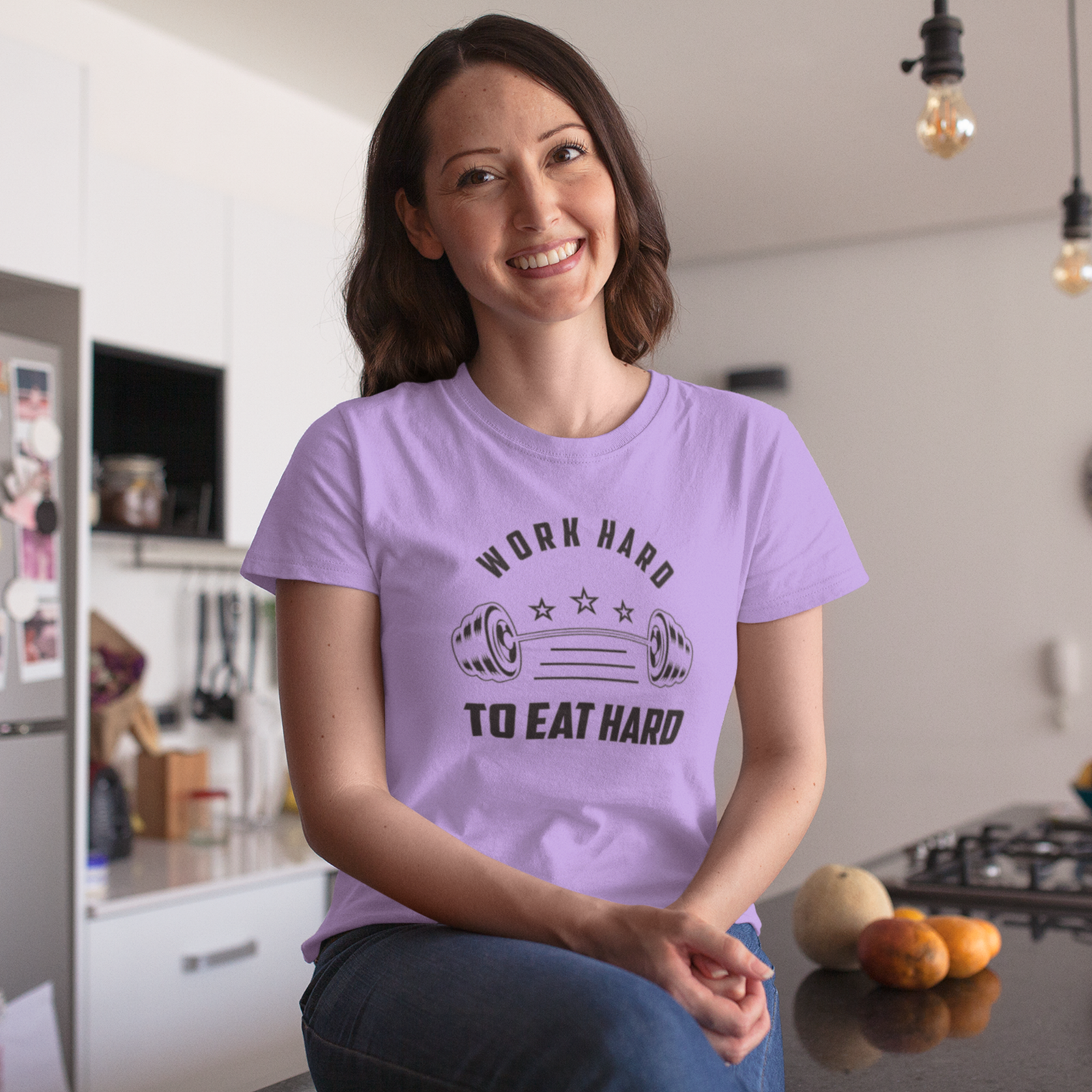 Motivational text printed Crew Neck T-Shirt for Women - Image 4