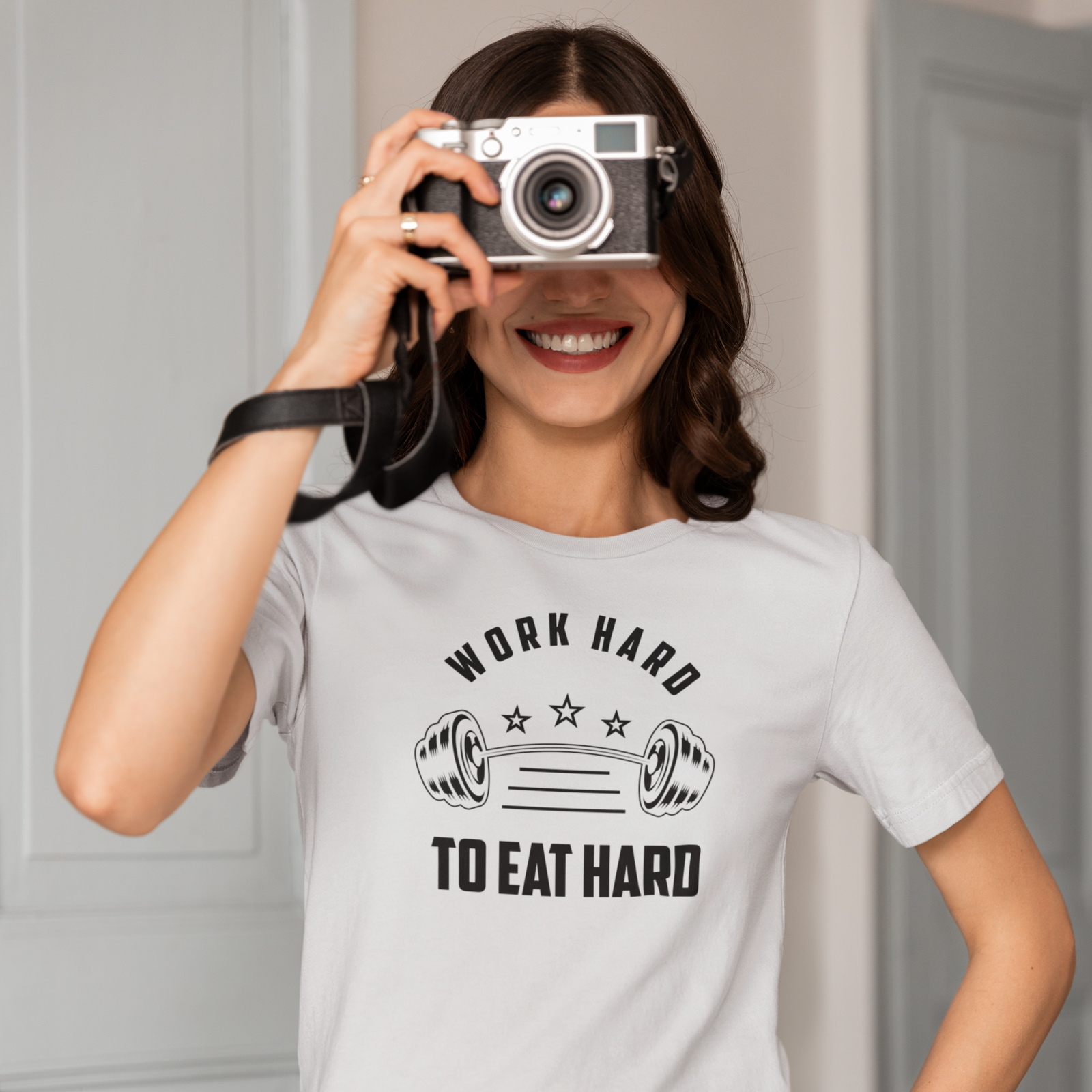 Motivational text printed Crew Neck T-Shirt for Women - Image 2