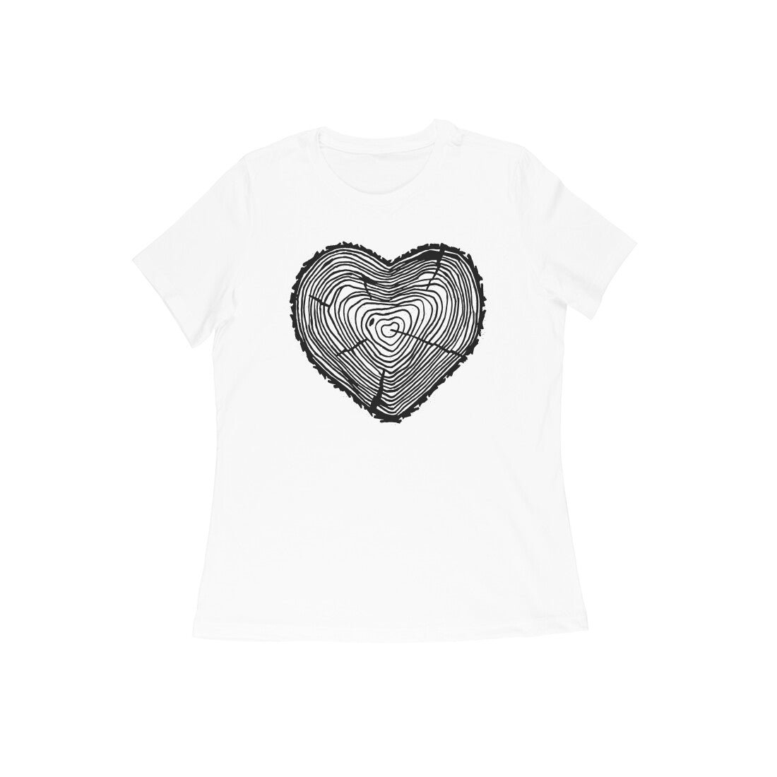 Women tree heart round neck printed T-Shirt - Image 22