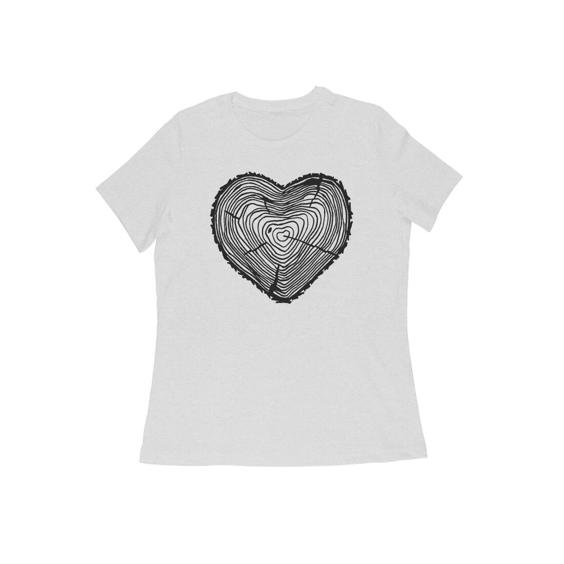 Women tree heart round neck printed T-Shirt - Image 26