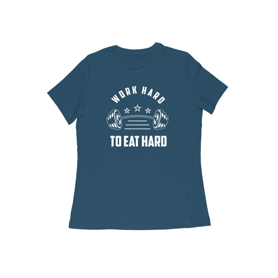 Motivational text printed Crew Neck T-Shirt for Women - Image 24