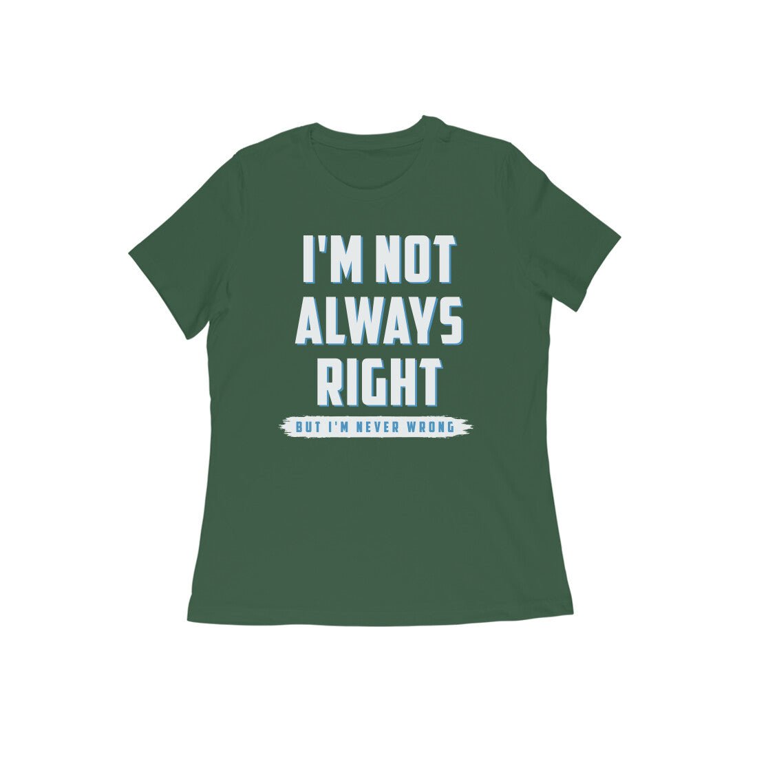 Navy Blue Humorous Text Printed Round Neck T-Shirt for Women - Image 13
