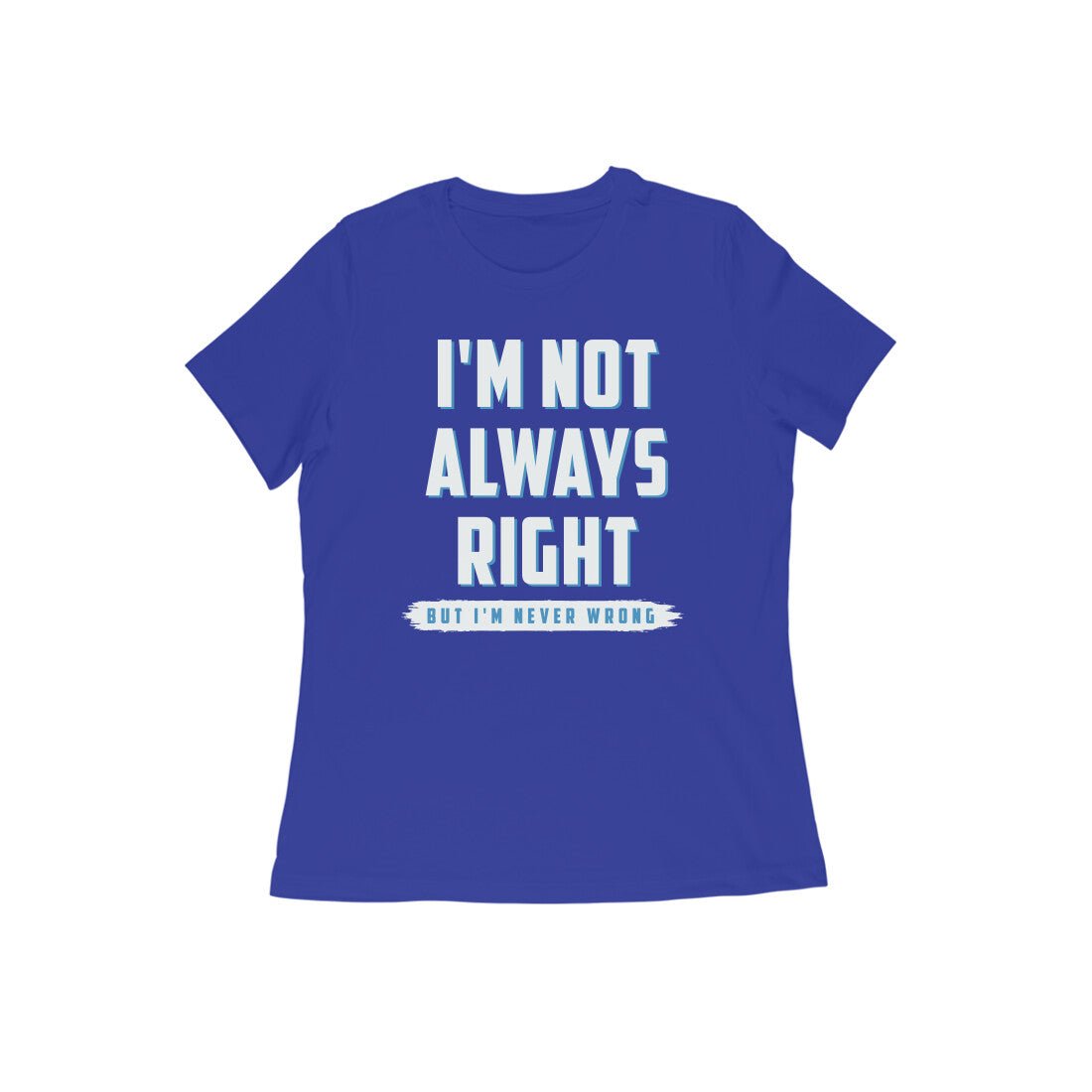 Navy Blue Humorous Text Printed Round Neck T-Shirt for Women - Image 12