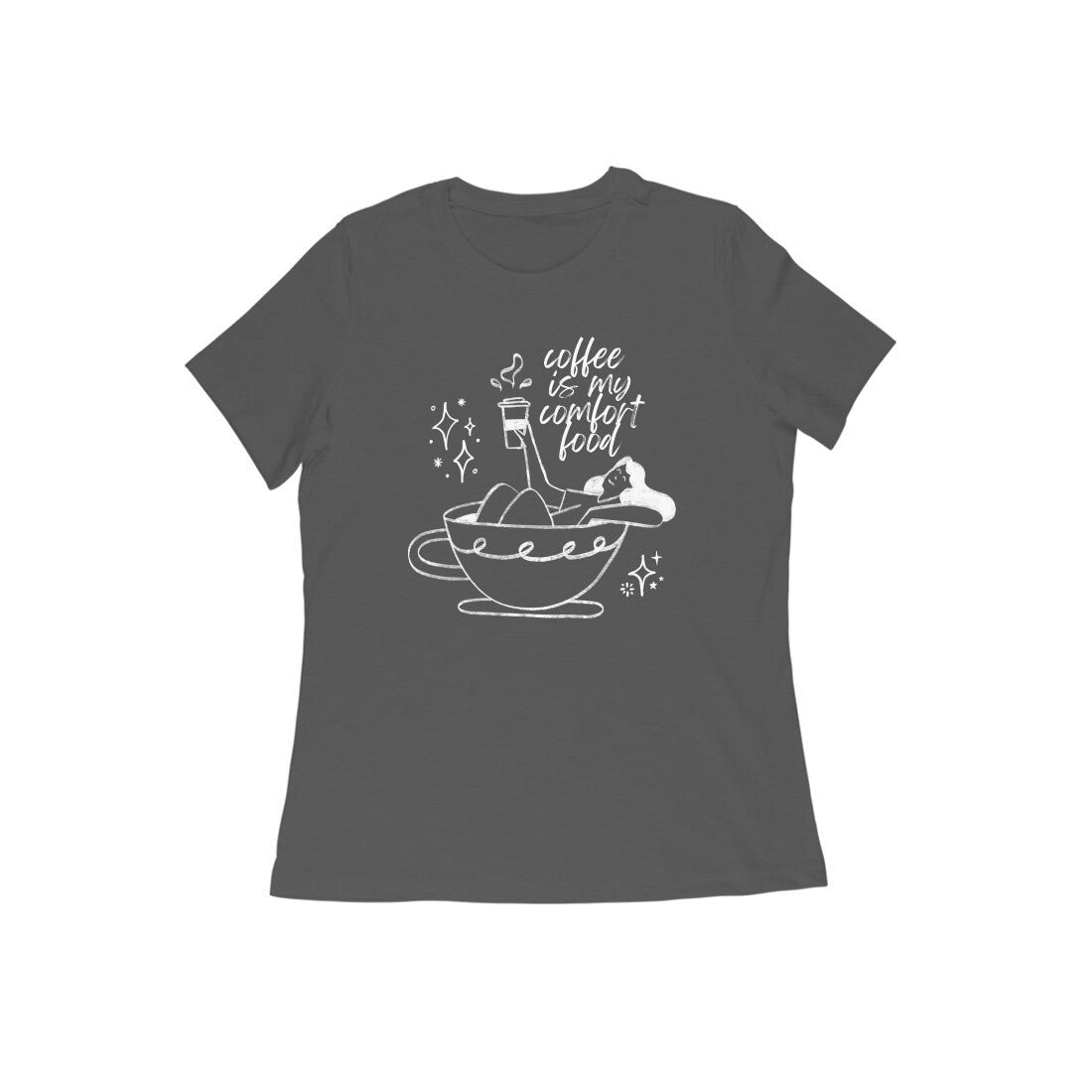 Women coffee lover graphic printed round neck T-Shirt - Image 26
