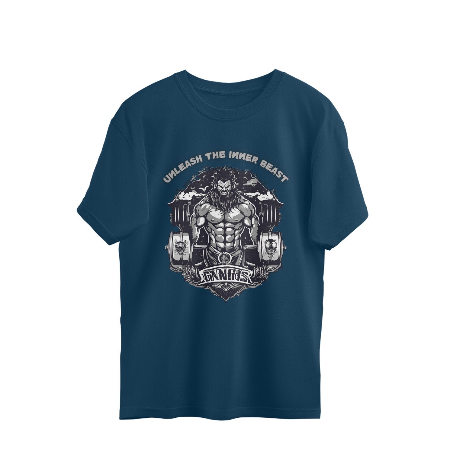 Women gym wear deadlifting graphic printed round neck oversized t-shirt - Image 4